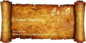 Csoma Ompoly névjegykártya